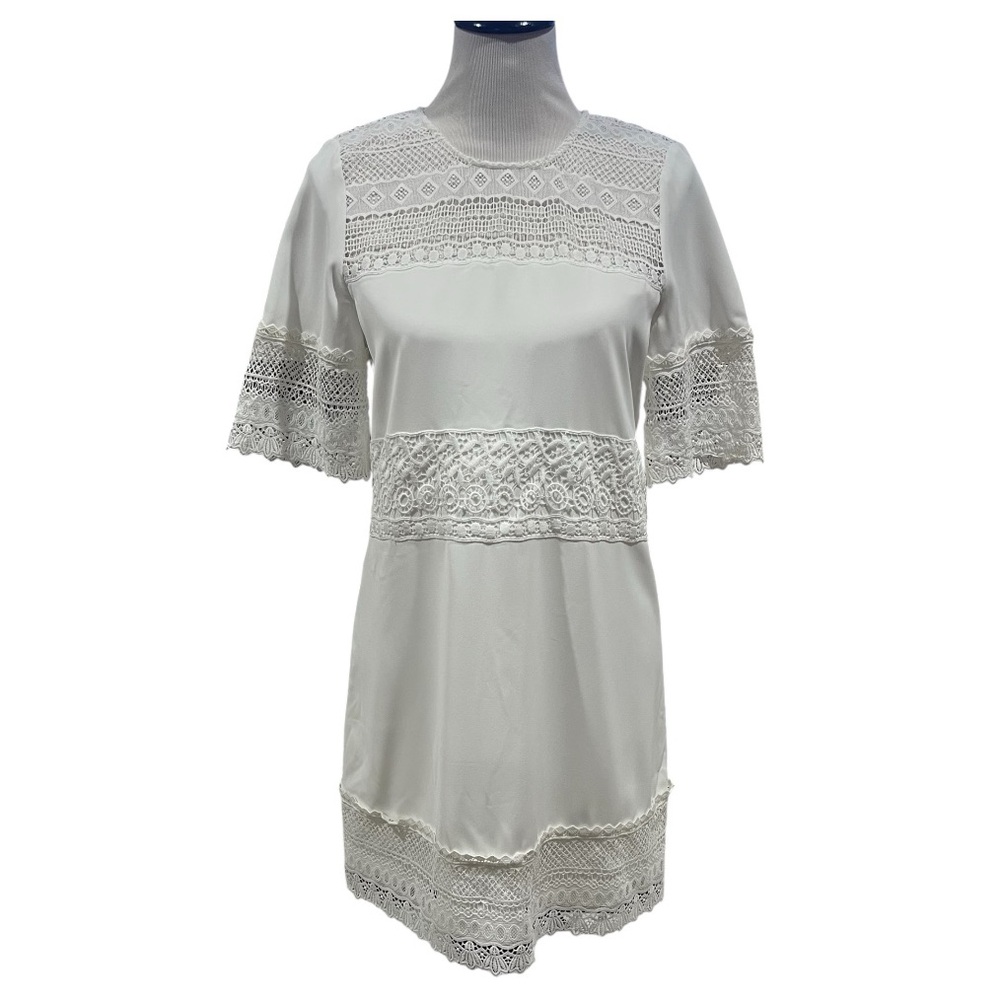 Parker White Lace Stephanie Dress in Pearl Size Small NWT